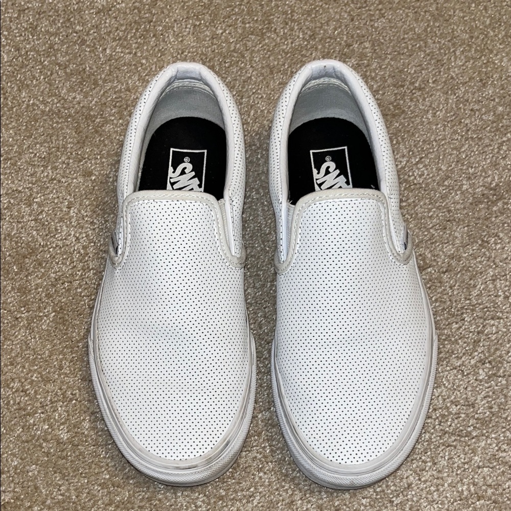 Vans Perforated White Slip-On Sneakers